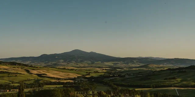 View of the hilly landscape of Tuscany