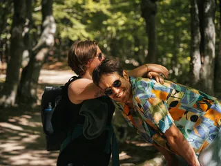 Friends while hiking at Alpsee Camping.