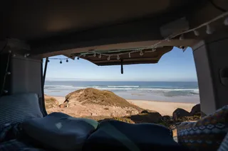View from a camper to a sea